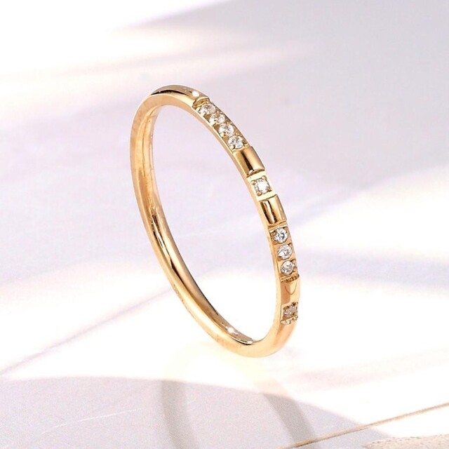 (1206) ラッピング付き 幅1.5mm 極細 ジルコニア ステンレス 指輪 レディースのアクセサリー(リング(指輪))の商品写真