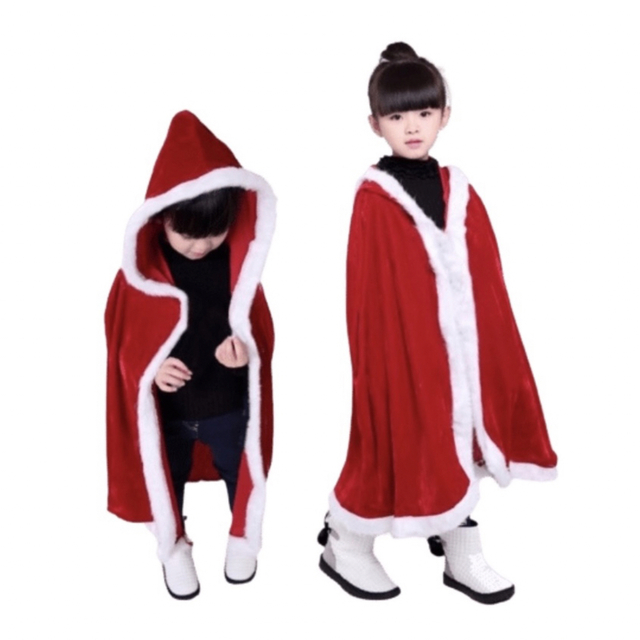 子ども用 M フリーサイズ サンタクロース マント コスチューム コスプレ 衣装