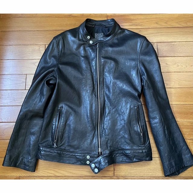 美品即決 定9万 Blue Work ラムレザーHUNTINGジャケット S