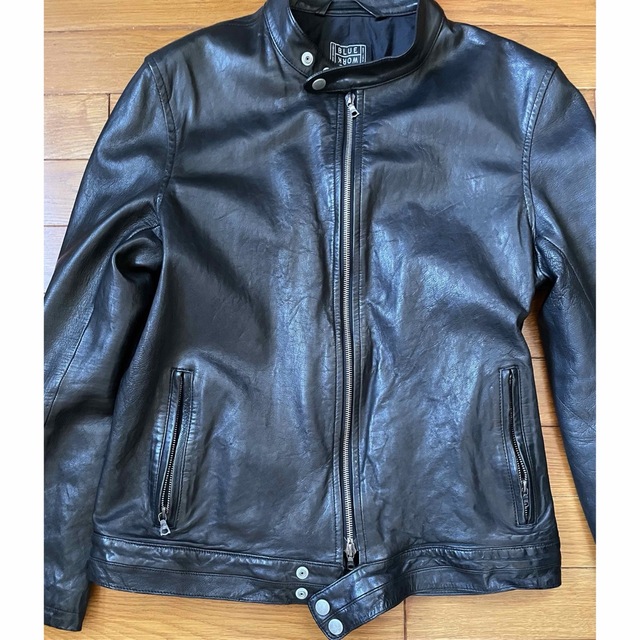 美品即決 定9万 Blue Work ラムレザーHUNTINGジャケット S