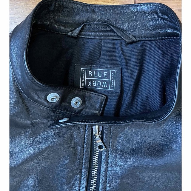 美品即決 定9万 Blue Work ラムレザーHUNTINGジャケット S