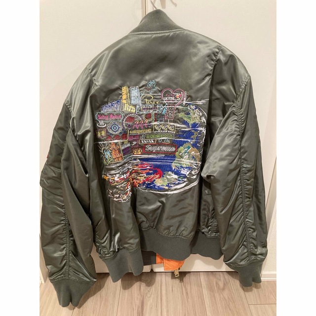 Size L】supreme Globe ma-1 Olive 素敵な www.cantinaongaresca.it