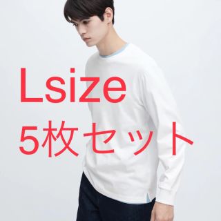 ユニクロ(UNIQLO)のユニクロ　UNIQLO エアリズムコットンUVカットクルーネックT ホワイト(Tシャツ/カットソー(七分/長袖))