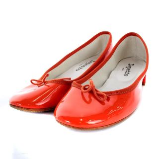 レペット(repetto)のレペット Repetto バレエシューズ リボン パテントレザー 24cm 赤(バレエシューズ)