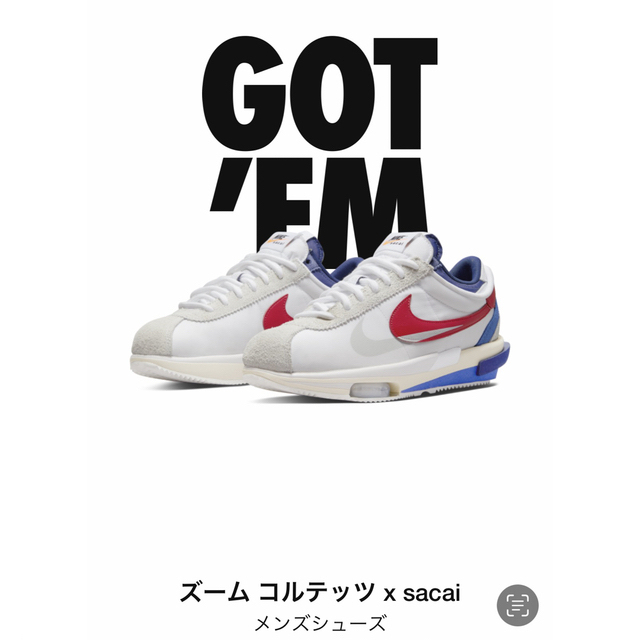 NIKE(ナイキ)の26.5cm sacai × NIKE ZOOM CORTEZ  サカイ　ナイキ メンズの靴/シューズ(スニーカー)の商品写真