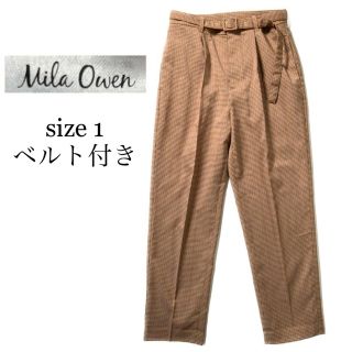 ミラオーウェン(Mila Owen)のMila Owen チェックパンツ ベルト付き ガンクラブチェック 1(カジュアルパンツ)