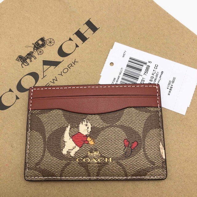 COACH(コーチ)の【COACH☆新作】新品！カード ケース！シグネチャー キャンバス・キャット！ レディースのファッション小物(名刺入れ/定期入れ)の商品写真