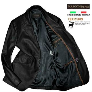 美品 NASCONDINO ディアスキン ジャケット M 鹿革 ナスコンディーノの