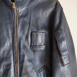 【実物】【美品】80s フランス軍 レザーパイロットジャケット後期型　官給品