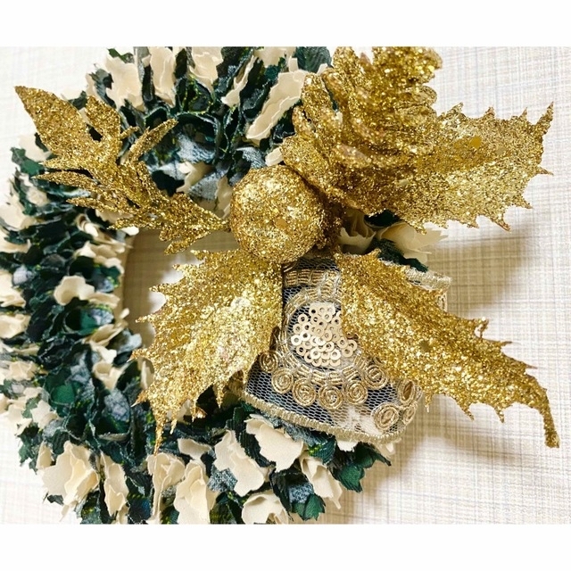 ハンドメイド クリスマスリース 布リース №4 ハンドメイド クリスマスリース 布リース №4