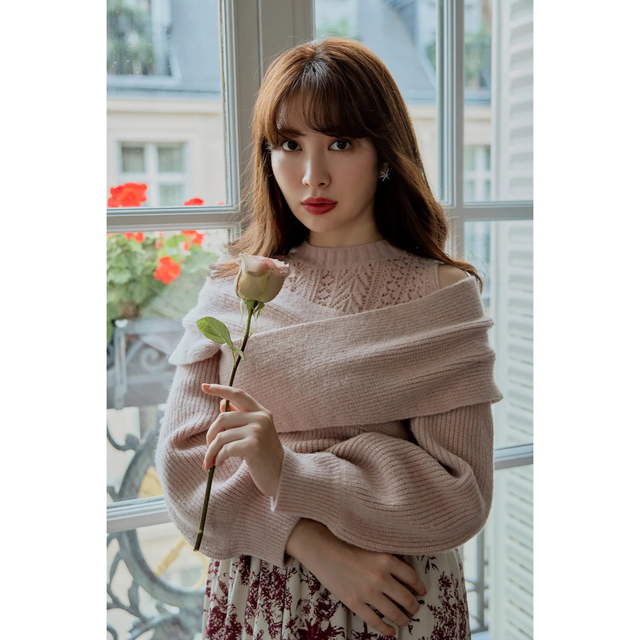 Her lip to - herlipto Madeline 2Way Knit Pullover ピンクの通販 by