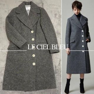 LE CIEL BLUE　ロングジレ ノースリーブコート ネイビー 36