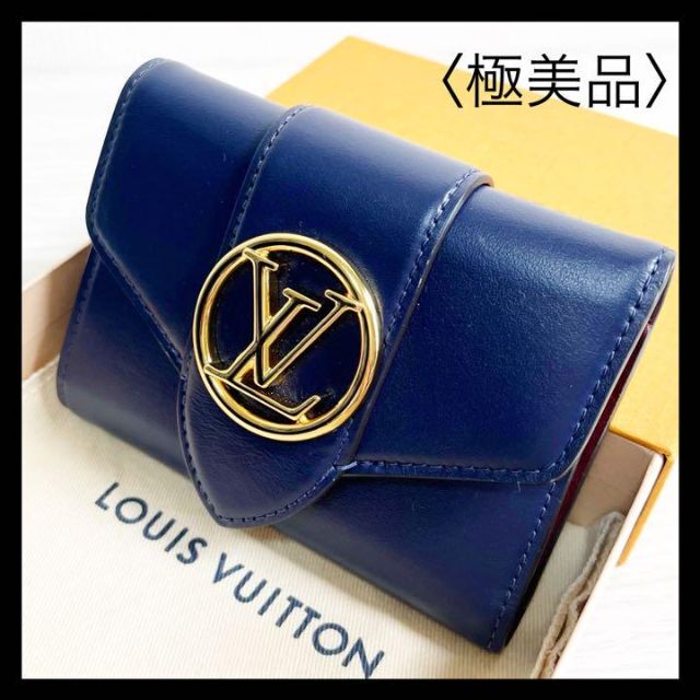 LOUIS VUITTON 三つ折り財布 ポンヌフ コンパクト ピンク レザー