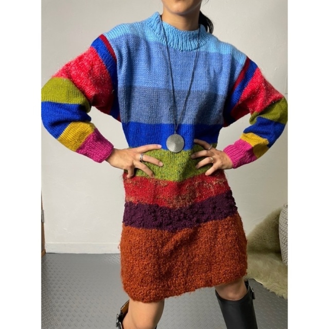 vintage rainbow tunic knit - darelsondos.org