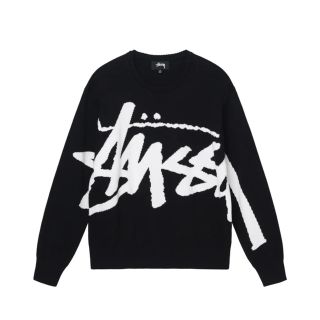 ステューシー(STUSSY)の週末限定 STUSSY STOCK SWEATER S 新品 ステューシー 黒(ニット/セーター)