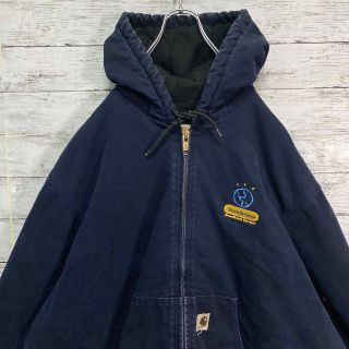 カーハート(carhartt)の【大人気】 カーハート　アクティブジャケット　企業ロゴ　ロゴ刺繍　革タグ　古着(ブルゾン)