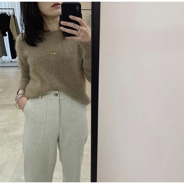 ネット限定】 YONFA ウールワイドパンツ ライトグレー XS superior