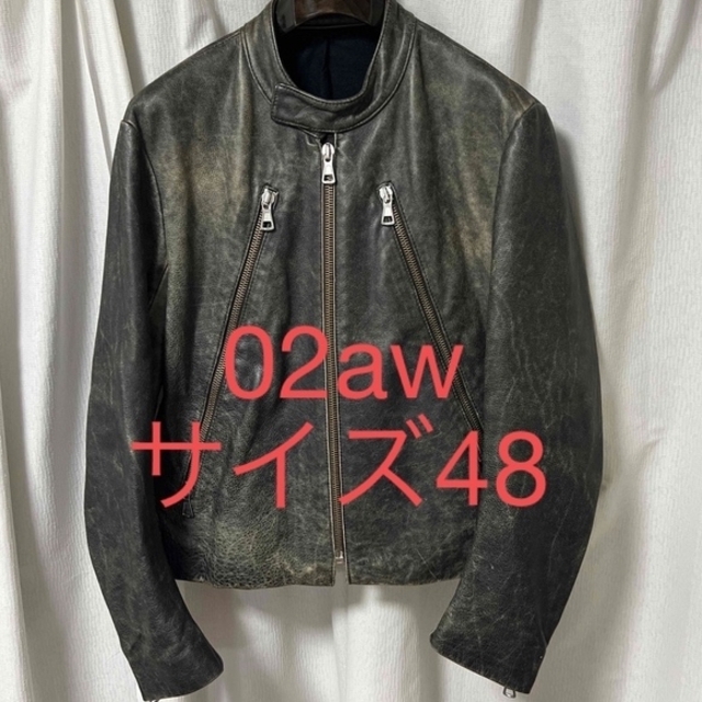 マルタンマルジェラ ハの字 5zip 八の字 02aw - ライダースジャケット