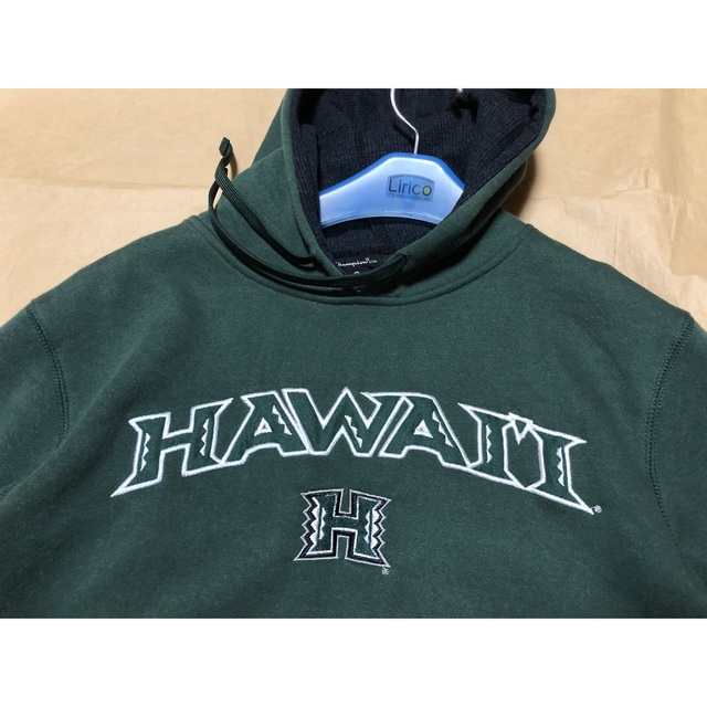ハワイ大学 パーカー S 緑 Champion elite スウェット カレッジ