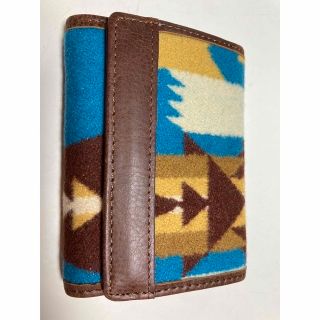 ペンドルトン(PENDLETON)の【未使用】Pendleton 財布　三折　水色＆茶＆ベージュ＆白　ペンドルトン(折り財布)