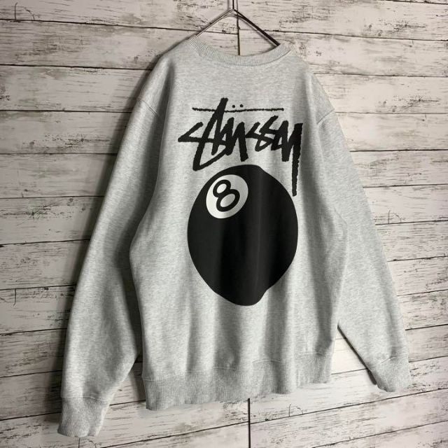 新品】stussy スウェットトレーナー サイズM グレー 8ボール-