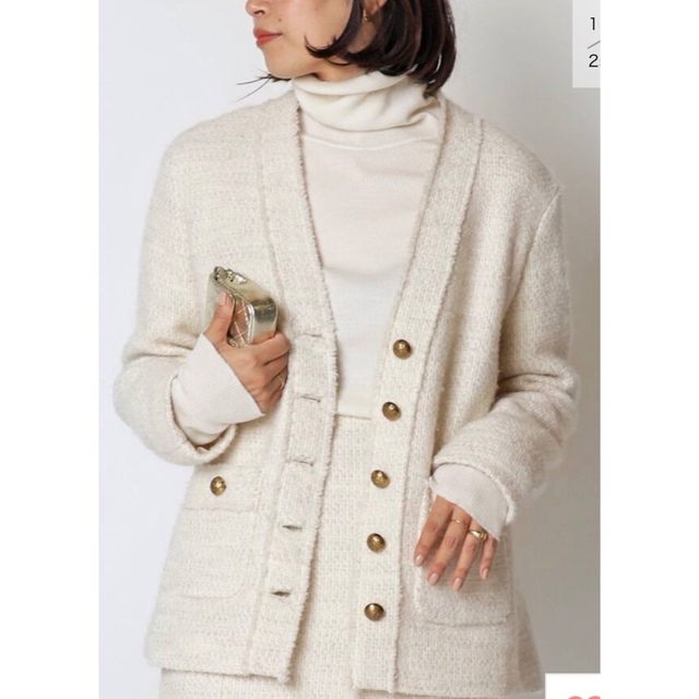 *TWEED カーディガンジャケット WHT(DEU)