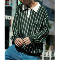 【GREEN】Subciety/(U)STRIPE RUGGER KNIT