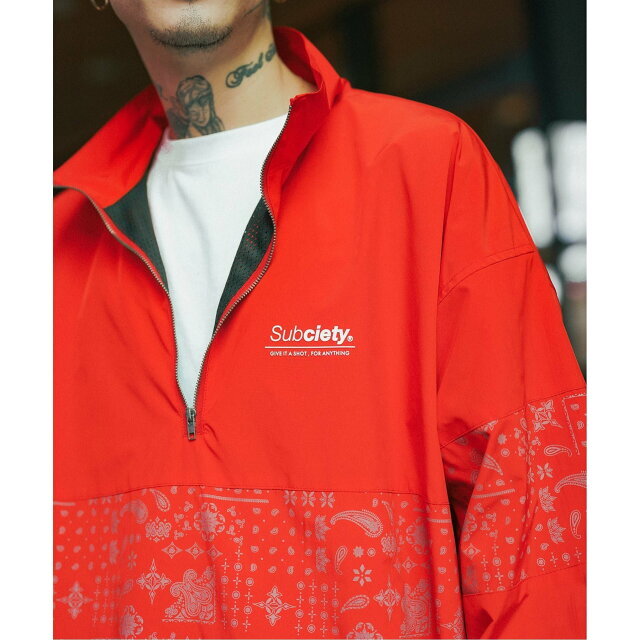 Subciety(サブサエティ)の【RED】【LARGE】Subciety/(U)PAISLEY HALFZIP JKT その他のその他(その他)の商品写真