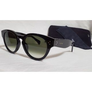 正規 セリーヌ キャットアイ ロゴ×3連ドット ビッグレンズサングラス黒 付属有