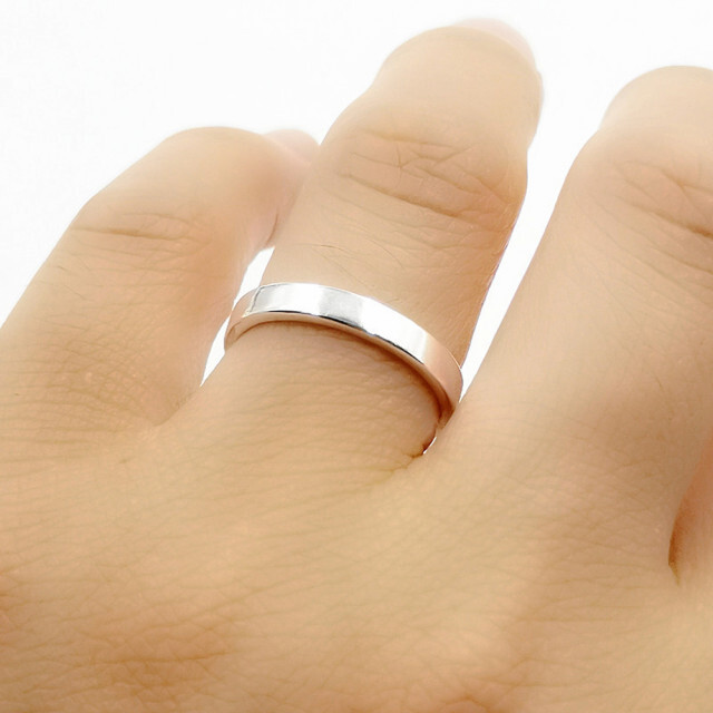 リング シルバー 平打ち レディース メンズ 指輪 韓国 レディースのアクセサリー(リング(指輪))の商品写真