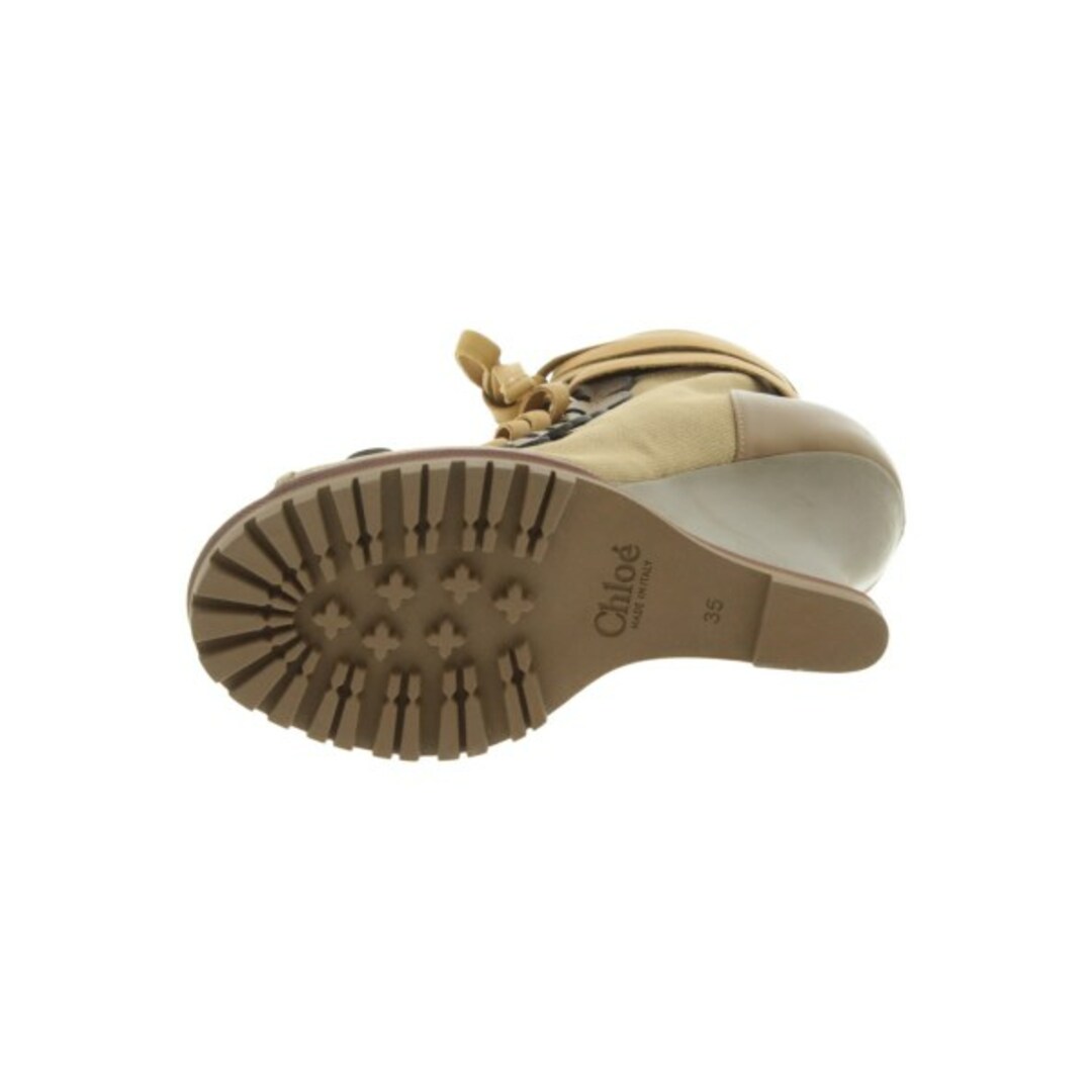 Chloe クロエ ブーツ 35(21.5cm位) ベージュ系x茶系xゴールド系