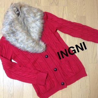 イング(INGNI)のINGNI  赤ニットカーデ(ニット/セーター)