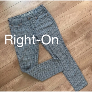 ライトオン(Right-on)の暖か素材パンツ　シークレットライン　ライトオン　チェック　(カジュアルパンツ)