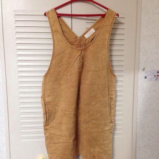 ダブルクローゼット(w closet)のw closetオレンジデニムワンピース(ひざ丈ワンピース)