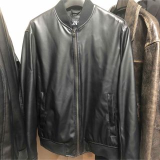 ザラ(ZARA)のZARA レザーテイストボンバージャケット(レザージャケット)