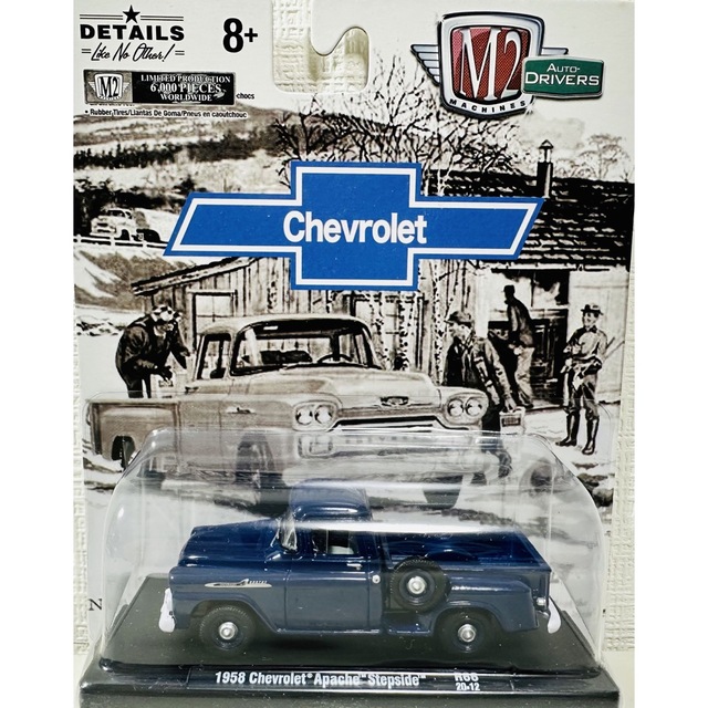 Chevrolet(シボレー)のM2/'58 Chevyシボレー Apacheアパッチ ステップサイド 1/64 エンタメ/ホビーのおもちゃ/ぬいぐるみ(ミニカー)の商品写真