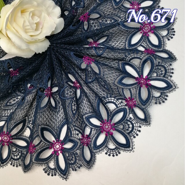 刺繍レースNo. 671 刺繍 ケミカル レース