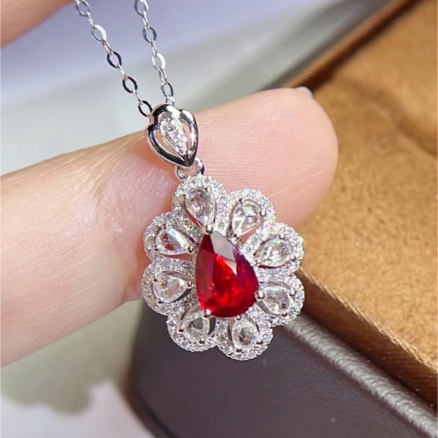 4年保証』 天然 ルビー ダイヤモンド ネックレス0.7ct k18