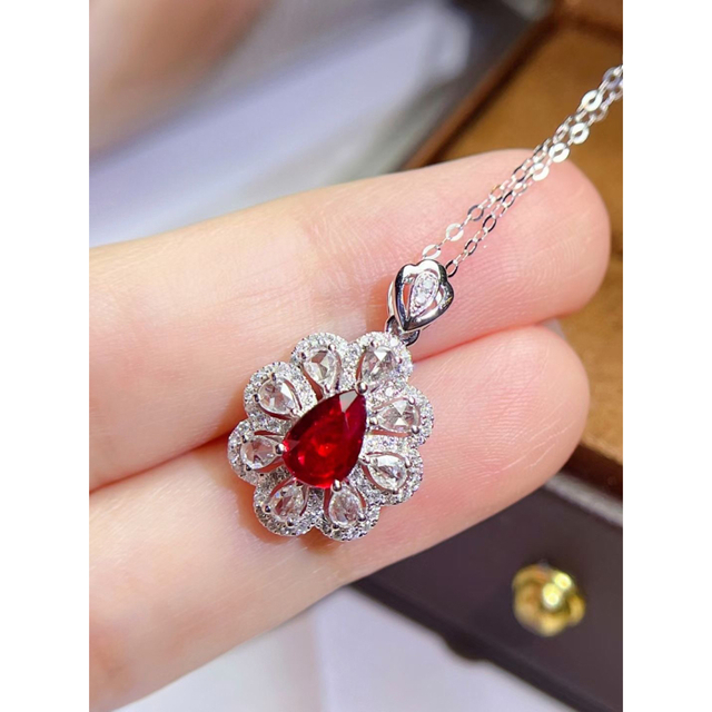 ⭐天然 ルビー ダイヤモンド ネックレス k18 0.7ct