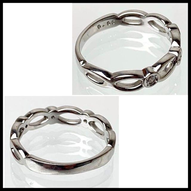 STAR JEWELRY スタージュエリー リング 10号 ダイヤ WG K18 チェーン ...
