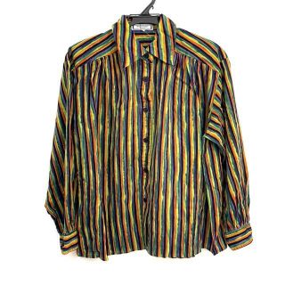 YSL イヴサンローラン 34サイズ 半袖トップス+パンツ 花柄 グリーン 緑