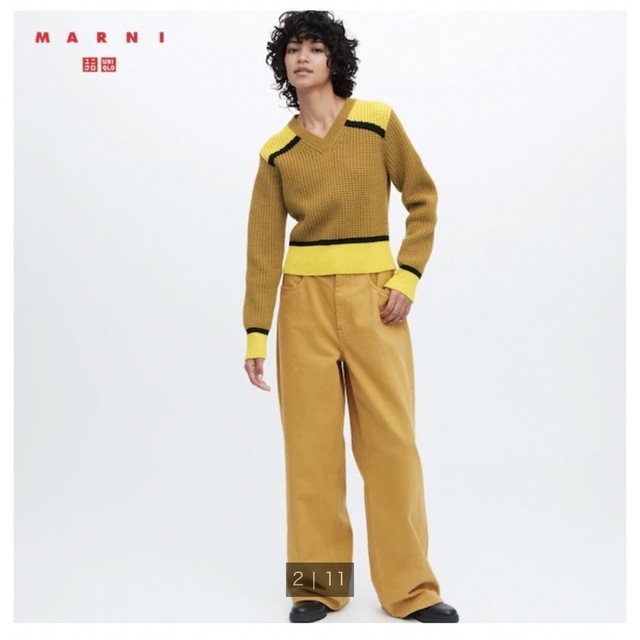 ユニクロ マルニ MARNI バギージーンズ 29 マスタード 丈標準76cm