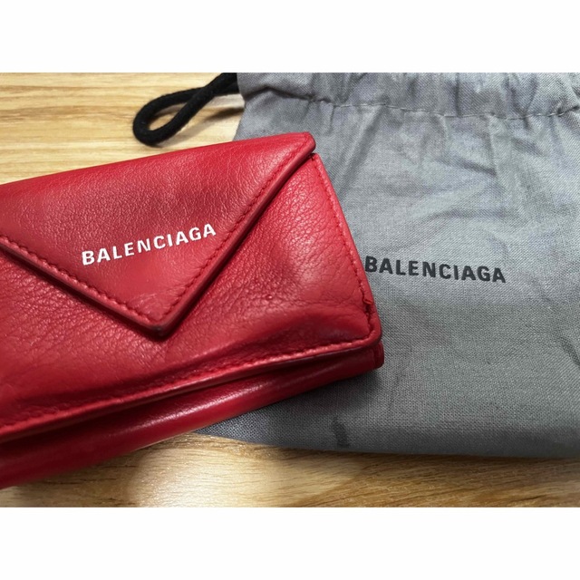 Balenciaga - バレンシアガ ペーパーウォレット(赤)箱、袋付きの通販 ...