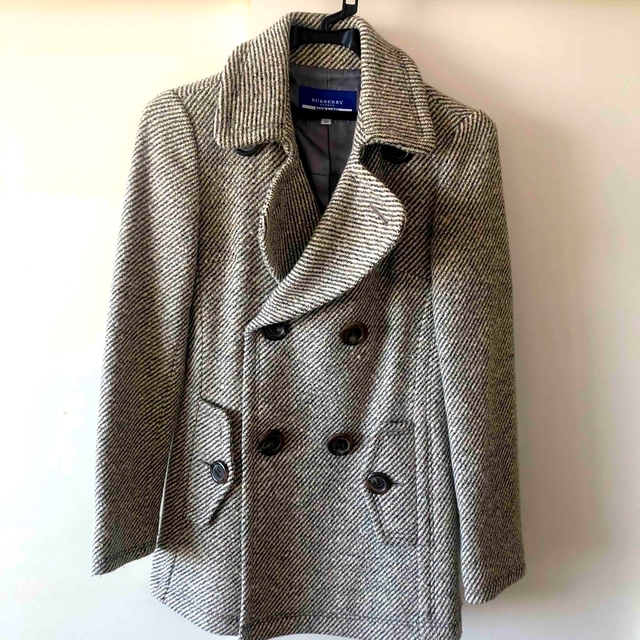 BURBERRY BLUE LABEL(バーバリーブルーレーベル)の☆値下げ☆BURBERRY BLUE LABELミックスツイード Pコート レディースのジャケット/アウター(ピーコート)の商品写真