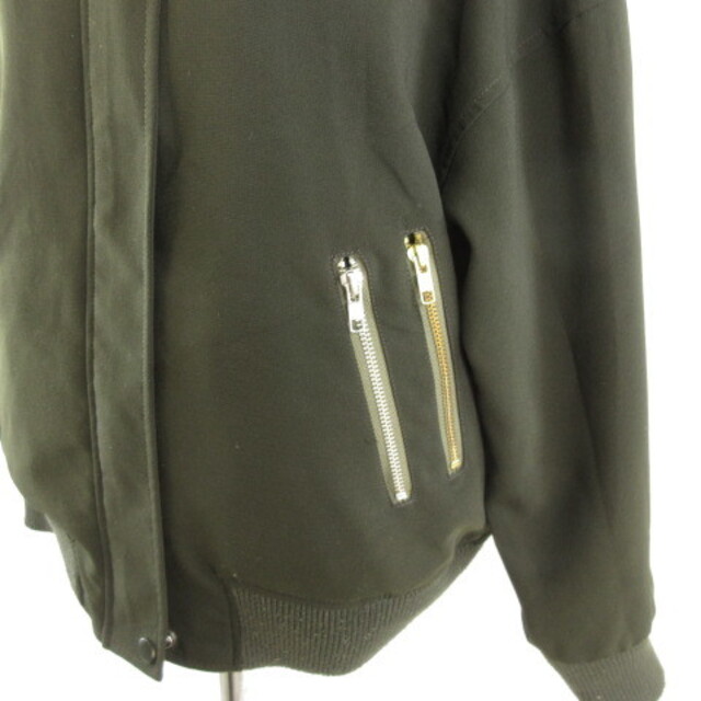 OKIRAKU(オキラク)のオキラク ジャケット ブルゾン 長袖 ラビットファー ジップアップ カーキ 緑 レディースのジャケット/アウター(ブルゾン)の商品写真