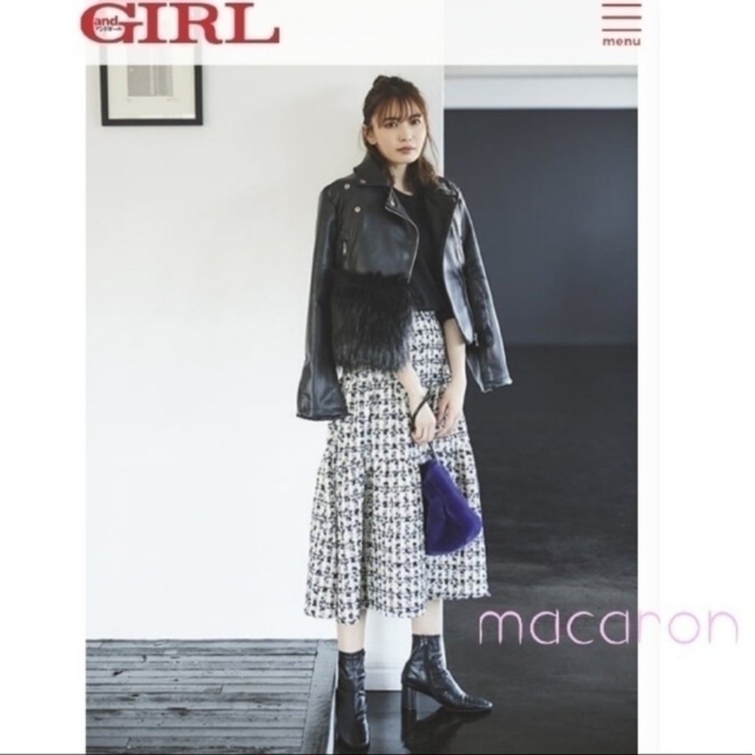 バースデーバッシュandGIRL掲載ツイードスカート雑誌掲載ツイード紺ティアード