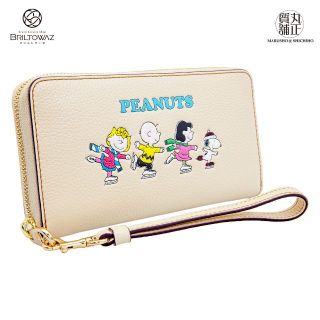 コーチ(COACH)の(SALE)(直営買付)コーチアウトレット COACH×SNOOPY コラボ スヌーピー&フレンズ ラウンドジップ ウォレット 長財布 CF219  レザー アイボリー ストラップ付【新品】【未使用】【丸正質舗】【質屋】【ブリルトワーゼ】（M211315s)(財布)