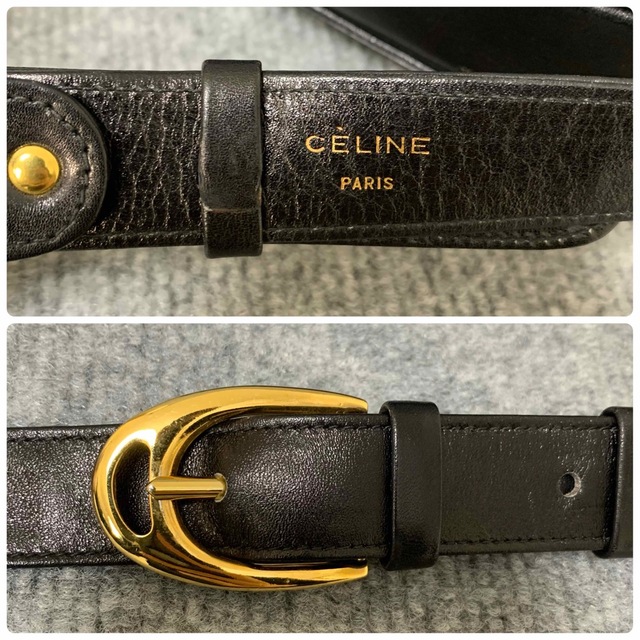 22S369 CELINE セリーヌ ワンショル レザー 馬車金具 車輪