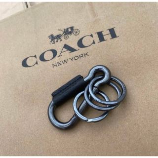 コーチ(COACH)のcoach キーケース　カラビナ　キーホルダー　キーリング　ブラック(キーホルダー)