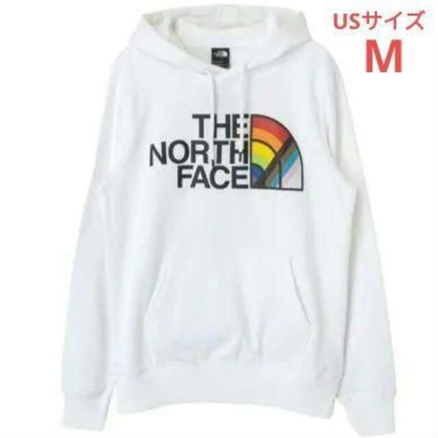 [North Face] 日本未発売 レインボー ハーフドームロゴ 白 M